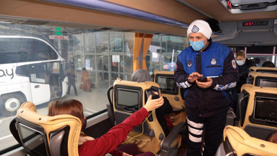 Aksaray'da otobüslerde 'HES' kodu sorgulaması gerçekleştirildi