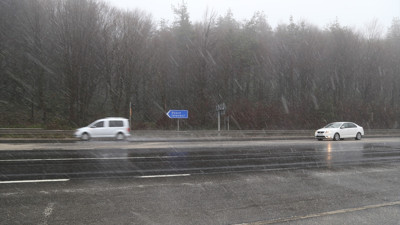 Bolu Dağı'nda kar yağışı başladı (08 Nisan 2021)