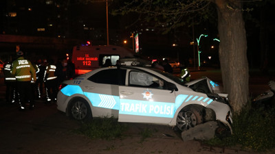 Kovalamaca kazayla bitti. 2 polis yaralandı