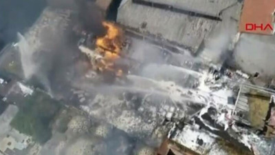 Fatih'te emniyete ait depoda yangın