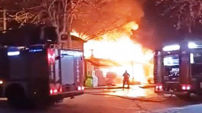 Restoran alev alev yandı (22 Nisan 2021)