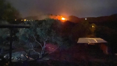 Milas'ta ormanlık alandaki yangın büyüyor. Ekipler bölgede