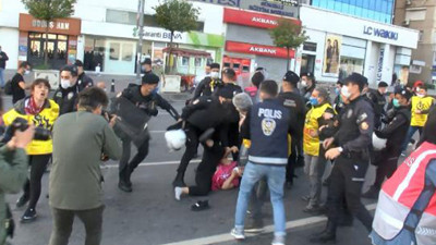 Salgının gölgesindeki 1 Mayıs gözaltılarla başladı. Taksime yürümek isteyenlere polis müdahale etti