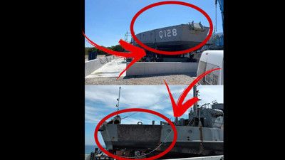 Kıbrıs Barış Harekatı’nda kullanılan çıkarma gemisinin üzerindeki 128 ibaresini kazıdılar