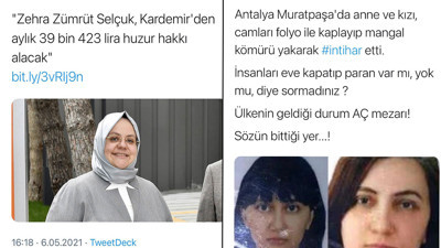 Eski Bakan Zehra Zümrüt Selçuk huzur hakkı 40 bin TL alırken Antalya'da anne ve kızı yoksulluktan canına kıydı