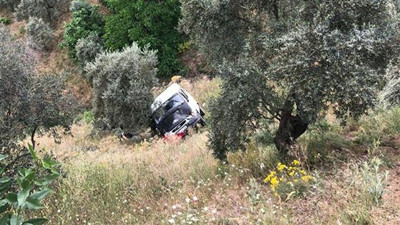 Aydın'da minibüs uçuruma yuvarlandı