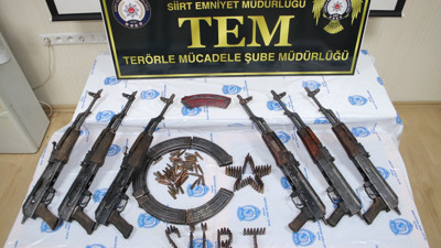 PKK'lı teröristlerin silah ve mühimmatları ele geçirildi
