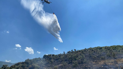 İzmir'de makilik alanda yangın