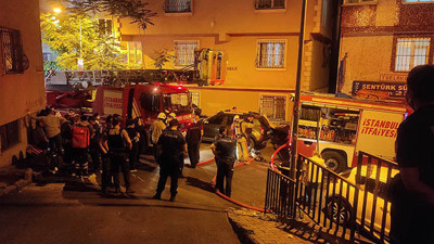 8 katlı apartmanda yangın paniği
