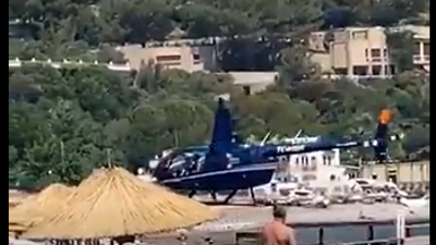 Otele helikopterle müşteri servisi