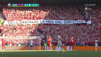 On binlerce taraftar ayakta alkışladı. Danimarka - Belçika maçında tarihi anlar