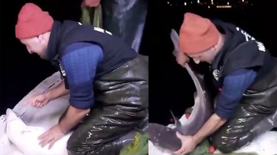 Karadenizlinin köpek balığı ile dostluğu