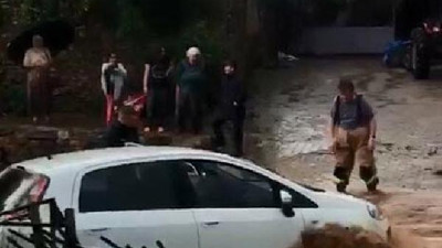 İzmir Ödemiş'te dere ve çay taştı