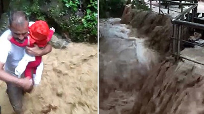 Mağarayı su bastı, mahsur kalan 7 kişiyi köylüler kurtardı