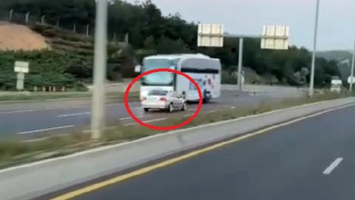 Sürat şeridinde tam gaz. Ters yola girdi yürekler ağza geldi