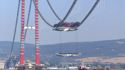 1915 Çanakkale Köprüsü'nde montaj çalışmaları başladı