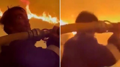 İbrahim Çelikkol orman yangınına ön saflarda müdahale ediyor