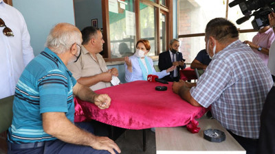 Akşener Bartın'da vatandaşlarla buluştu. Ormanlarımız da esnafımız da mutfak da yanıyor!