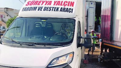 Süreyya Yalçın'a bir tepki daha: Yangın bölgesine gönderdiği yardım aracına adını yazdırdı