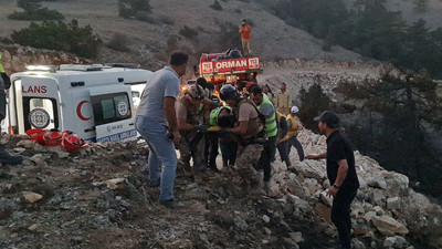 Muğla'daki orman yangınında yanan ağaç devrildi, 2 kişi yaralandı