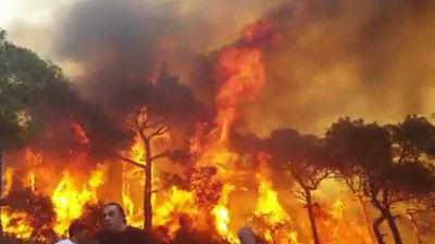 Heybeliada’da vatandaşlar canları pahasına alevlerle boğuşuyor