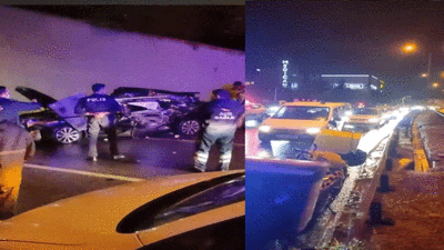 Tünel girişinde kaza