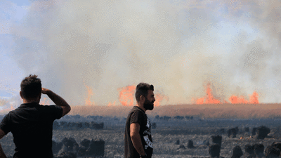 Hakkari'de sazlık alanda yangın