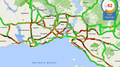 Okul yok, mesai yok trafik var. Daha bu saatte yoğunluk yüzde 62’ye çıktı