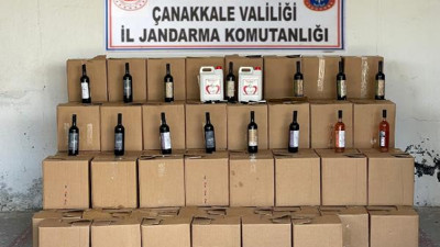 Çanakkale'de 1733 şişe kaçak şarap ele geçirildi