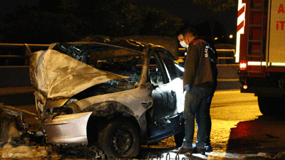 Kaza yapan sürücünün feci ölümü