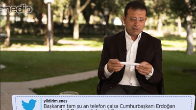 İmamoğlu, "Tam şu an telefon çalsa Cumhurbaşkanı Erdoğan arıyor olsa, ona ne söylersiniz?" sorusunu böyle yanıtladı