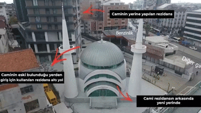 Rezidans dikmek için camiyi iki sokak öteye taşıdılar