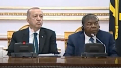 Angola Cumhurbaşkanı konuşurken Erdoğan ne tepki verdi. Angola medyası yayınladı