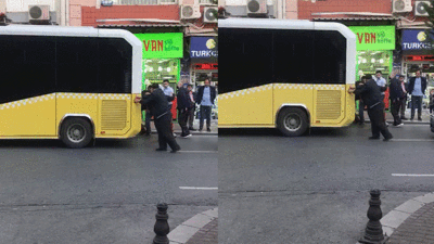 Cadde ortasında şaşırtan görüntüler