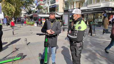 Elektrikli scooterlara denetimde para cezası verildi
