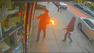 Markete molotof kokteyli saldırı