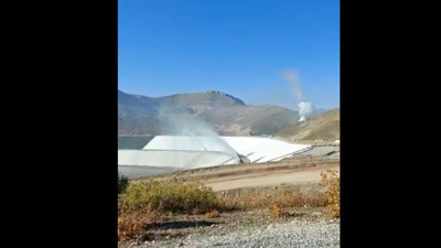 Erzincan'daki altın madeninin zehirli atıkları havaya böyle karıştırılıyor