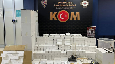 Çankırı'da 112 bin 600 makaron ele geçirildi