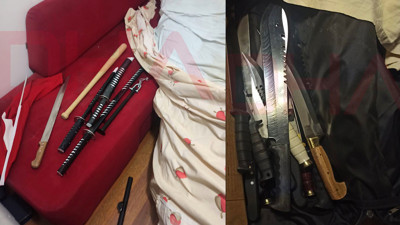 İşte o caninin koleksiyonu. Mimar Başak Cengiz’i samuray kılıcıyla katletmişti