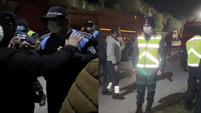 Kamyon şoförleri ve zabıta arasında gerginlik