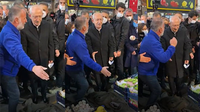 Kırmızı halı bulamayan esnaf yoluna montunu serdi! Kemal Kılıçdaroğlu bakın ne yaptı