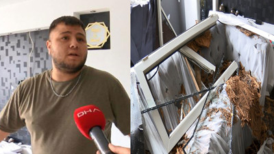 Kanepede uzanırken ölümden döndü. Çatıdan uçan parçalar evin içine fırladı