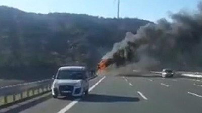 TIR cayır cayır yandı