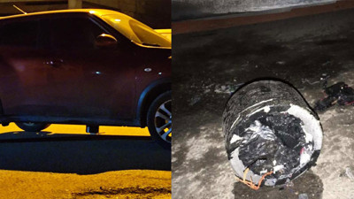 Teröristler tarafından polisin aracına patlayıcı yüklendi