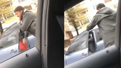 Trafikte kasklı dehşet