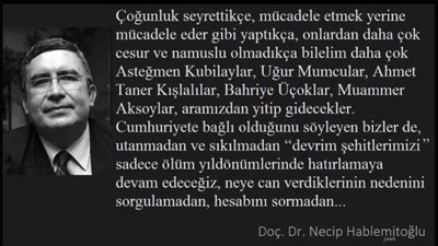 Kimse görmezken FETÖ'yü deşifre etmişti. FETÖ'yü anlatan Köstebek'i yazdıktan sonra öldürüldü. FETÖ'nün öldürdüğü Hablemitoğlu hatırlandı