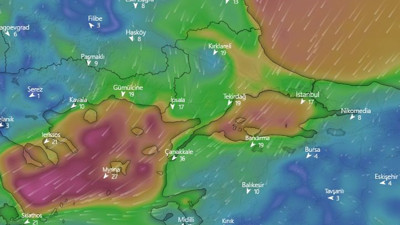 Pazartesi gece yarısı başlayacak fırtına Çarşamba günü zirveye çıkacak. Ünlü meteoroloji sitesi yeni haritayı paylaştı.