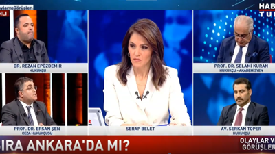 Ersan Şen bir hareket yaptı stüdyodan aman hocam sesleri yükseldi. Habertürk canlı yayınında ilginç anlar