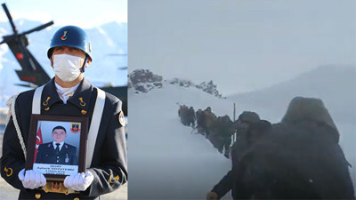 Kahraman Ayberk Soyutemiz bu şartlar altında vatanı koruyordu! Şehidin cenazesini almak için küreklerle yola çıktılar