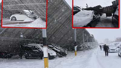Galericiler Sitesi'nde çatı çöktü! 15 araçta 7 milyonluk hasar...